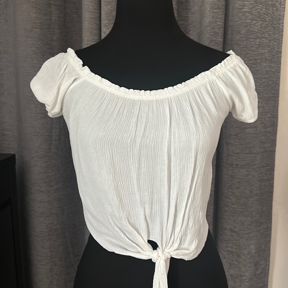 Tee bell ribbed crop top - S